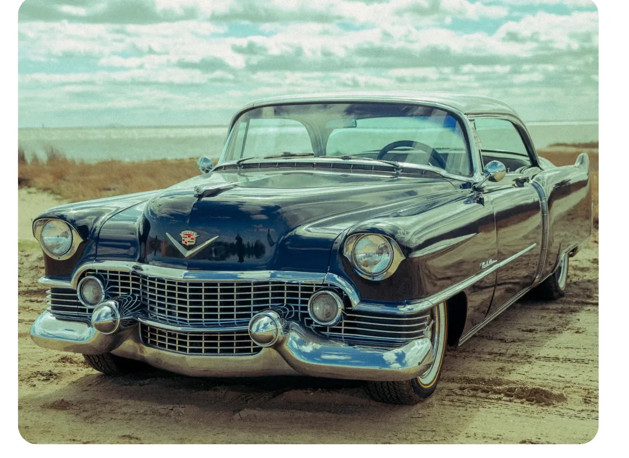 Black 1954 Cadillac for wedding car rental Black 1954 Cadillac for wedding car rental