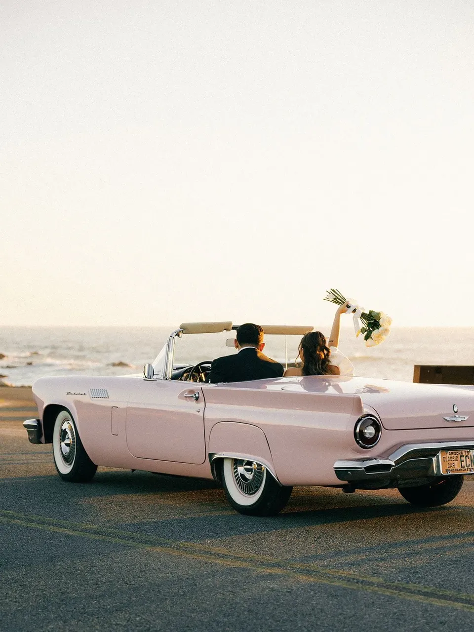 Pink 1957 Ford T-Bird, photo 3 for wedding car rental