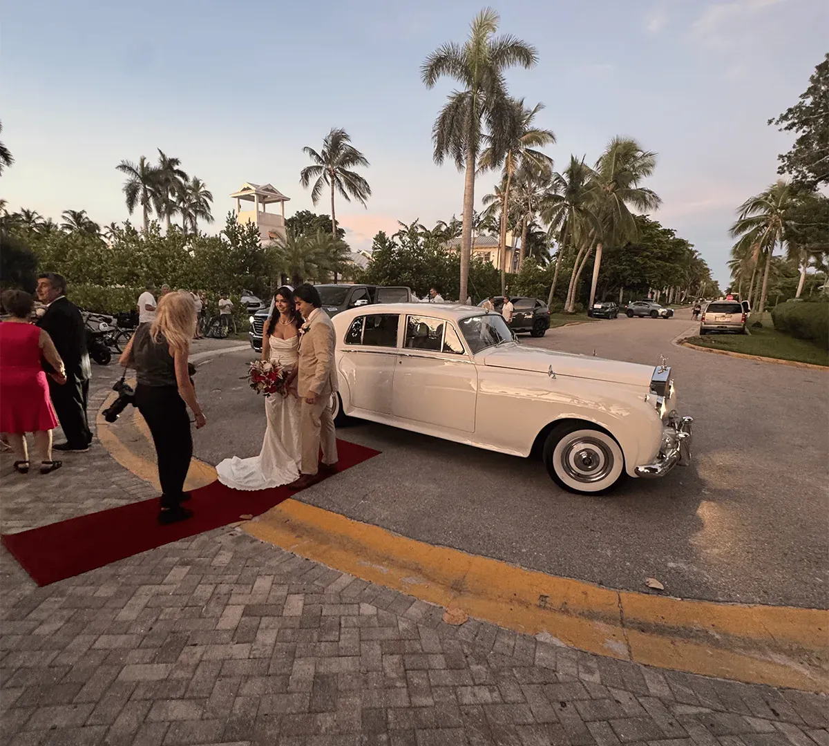 White 1960 Rolls Royce Silver Cloud exterior for wedding car rental