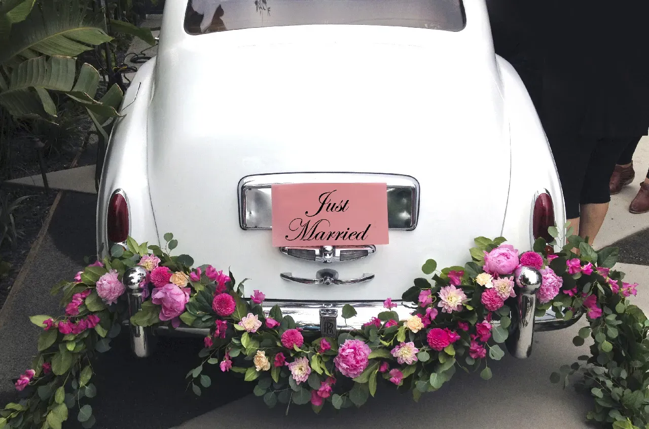 White 1962 Rolls Royce Silver Cloud II LWB exterior for wedding car rental