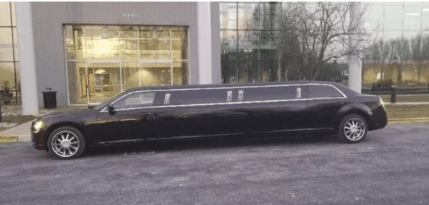 White Black Chrysler Limousine rental #2