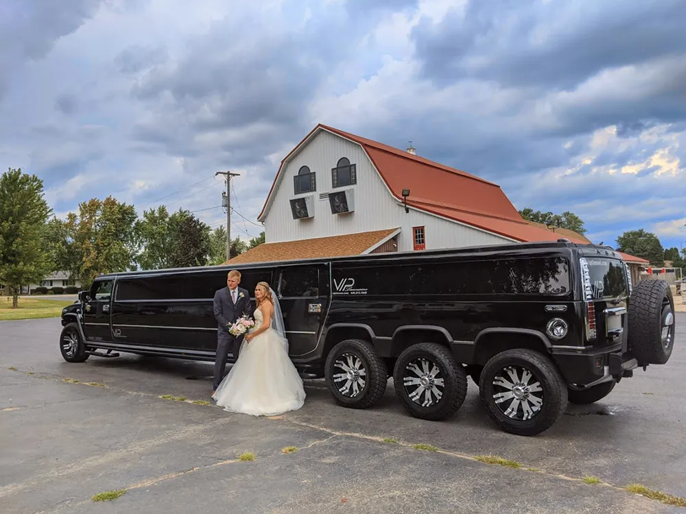 Black Hummer H2 Triple Axle Limousine for limo rental