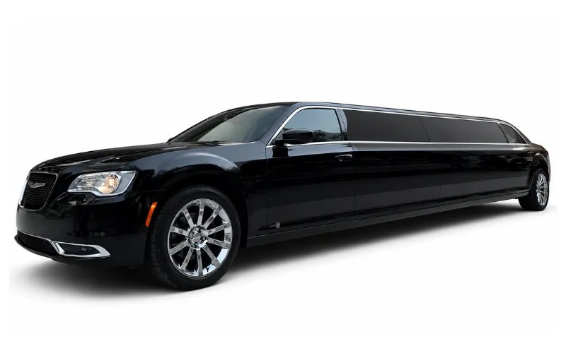 White C300 Limousine for limo rental