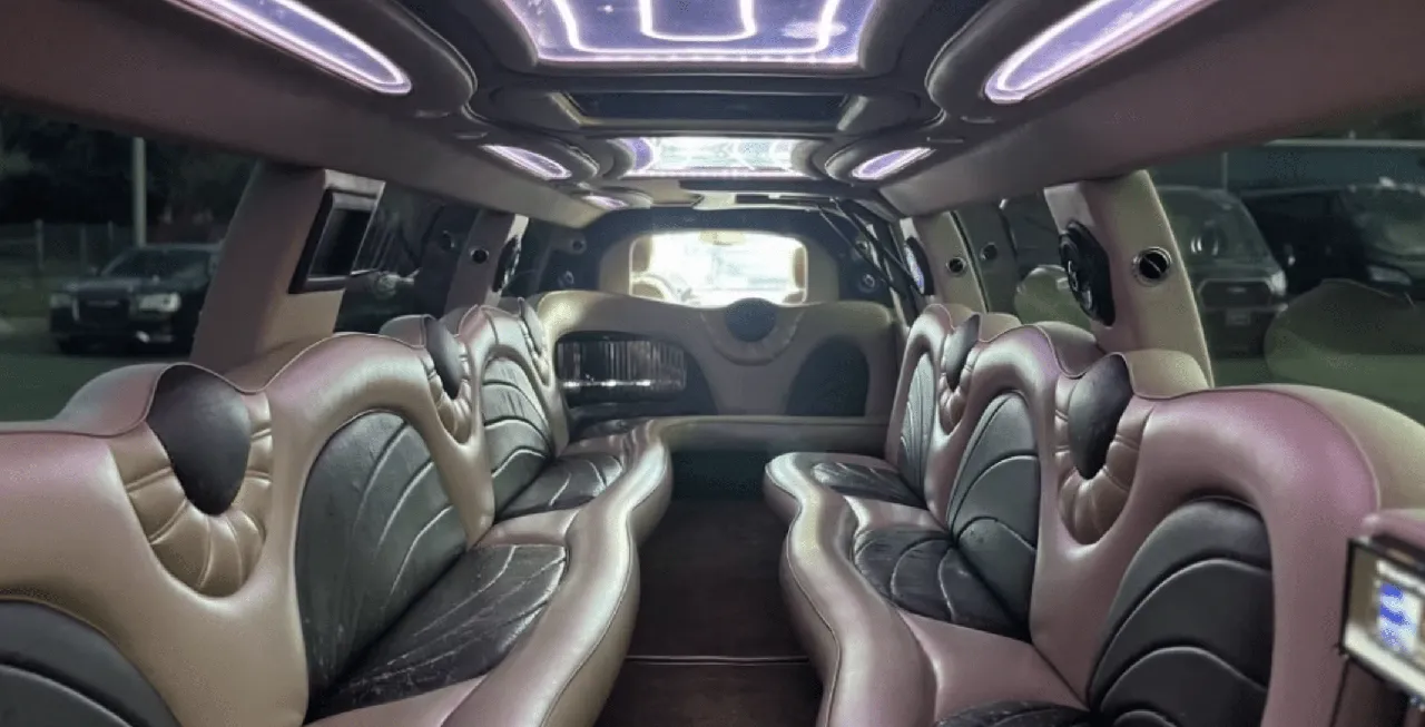 Cadillac Escalade Limo interior for limo rental in Florida