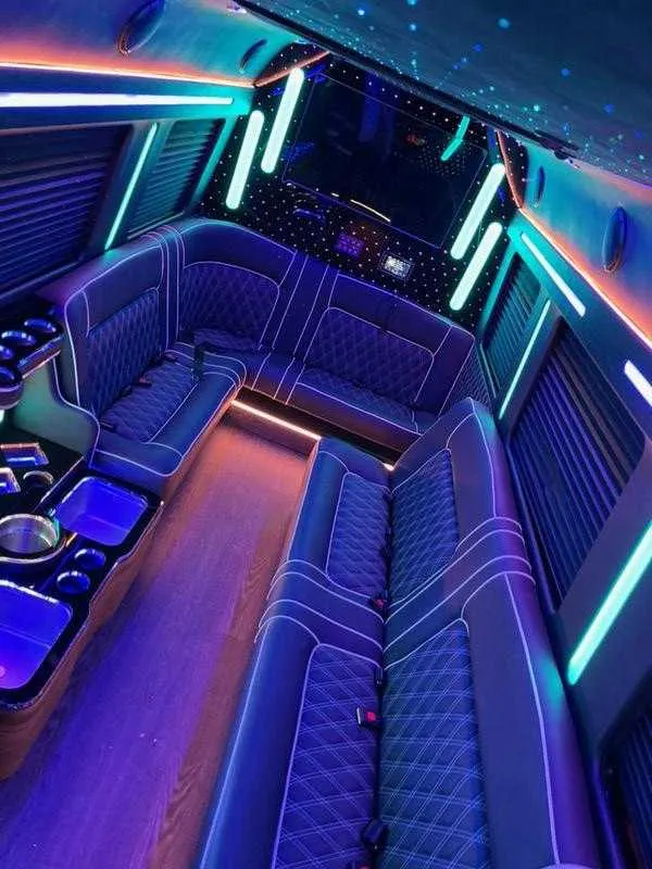 Cadillac Escalade Limousine interior for limo rental in New York