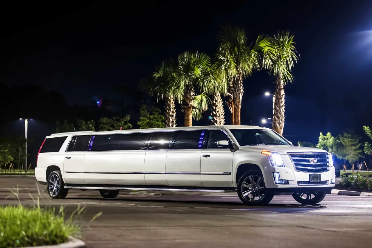 White Cadillac Escalade Stretch Limousine for limo rental