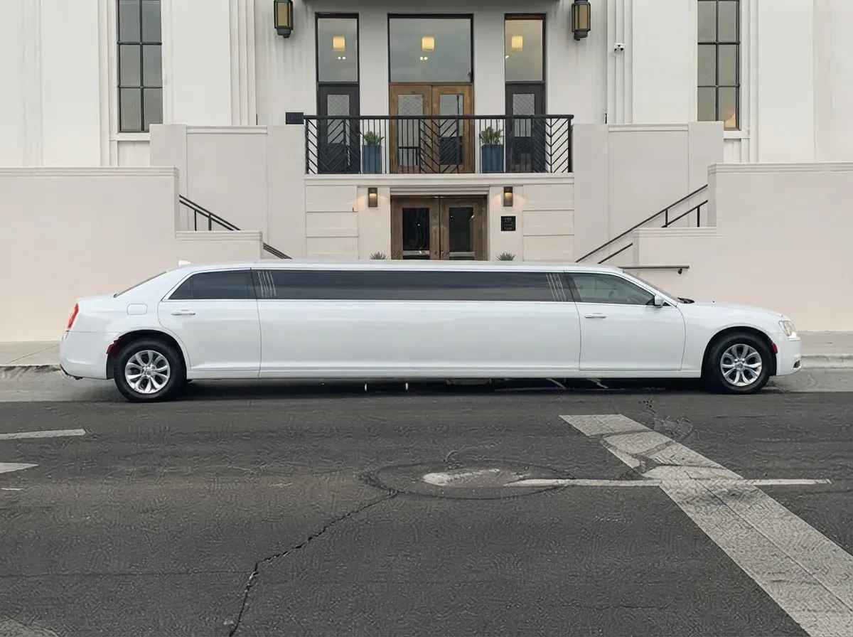 White Chrysler 300 Stretch limo rental