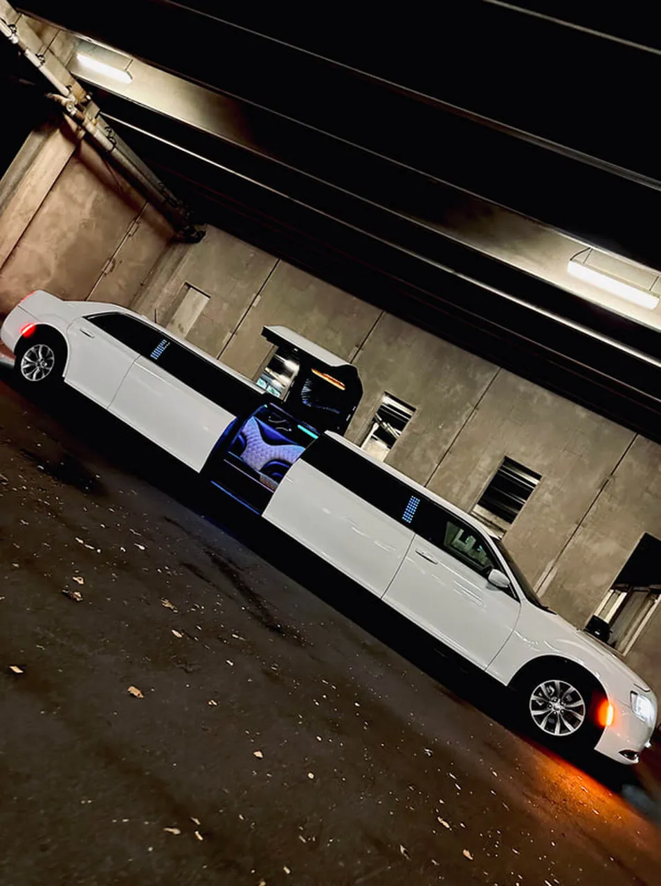 White Chrysler 300 Jet Doors exterior with bridal (jet) door, photo 9 for limo rental