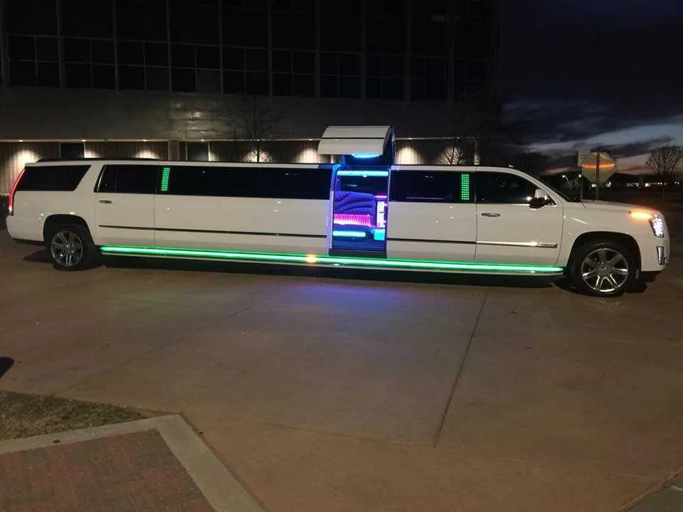 White Escalade Limo for limo rental in Texas