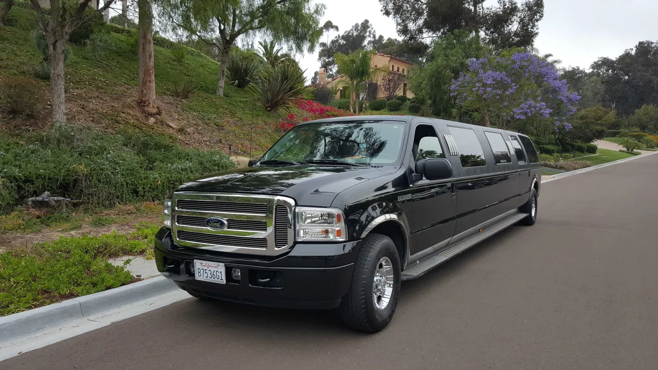 Black Excursion Limo with tinted windows for limo rental