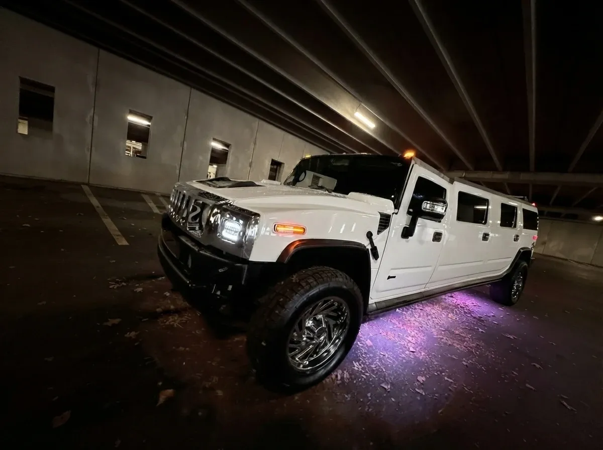 White H2 Hummer limo rental #12