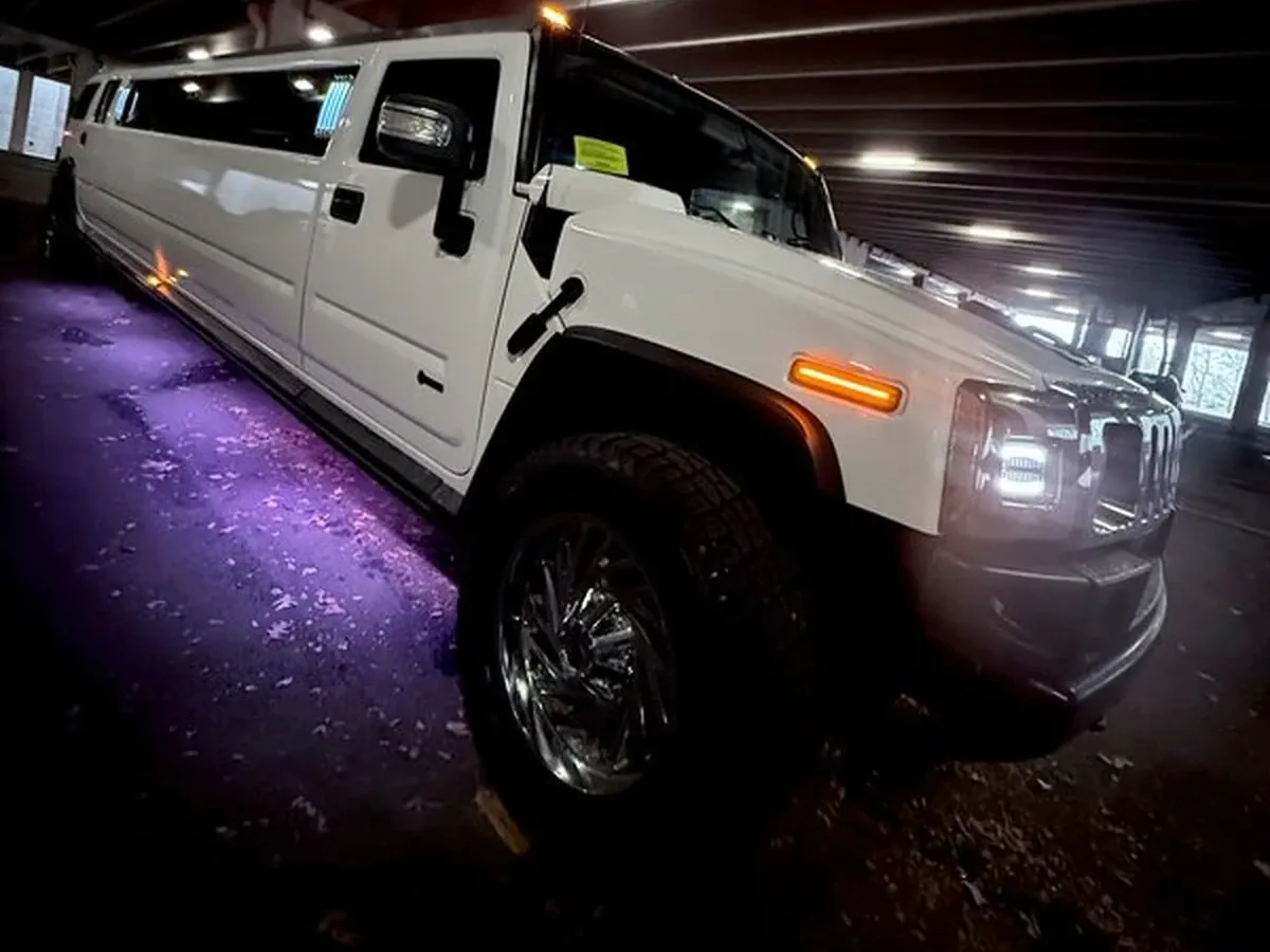 White H2 Hummer limo rental