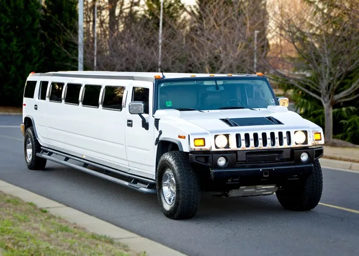 White Hummer Limo for limo rental