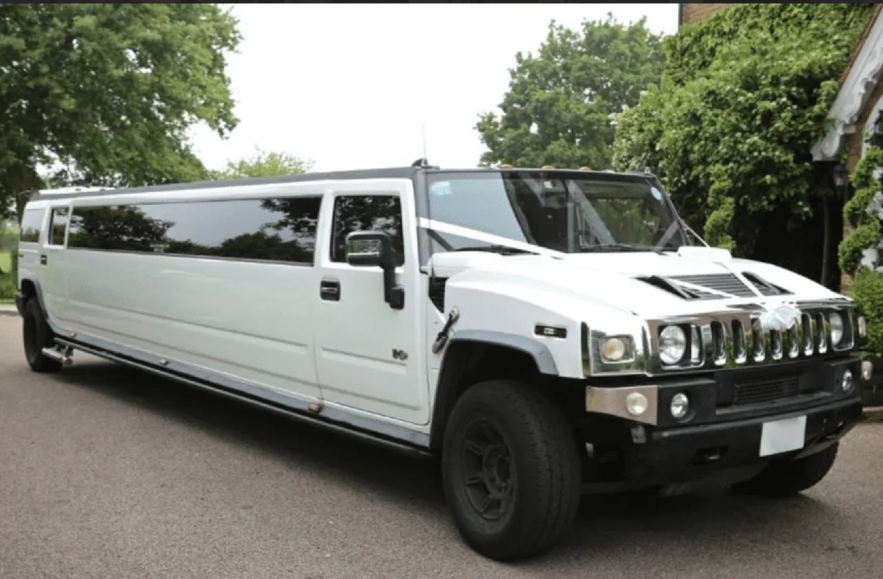White Hummer Limo for limo rental in Nevada