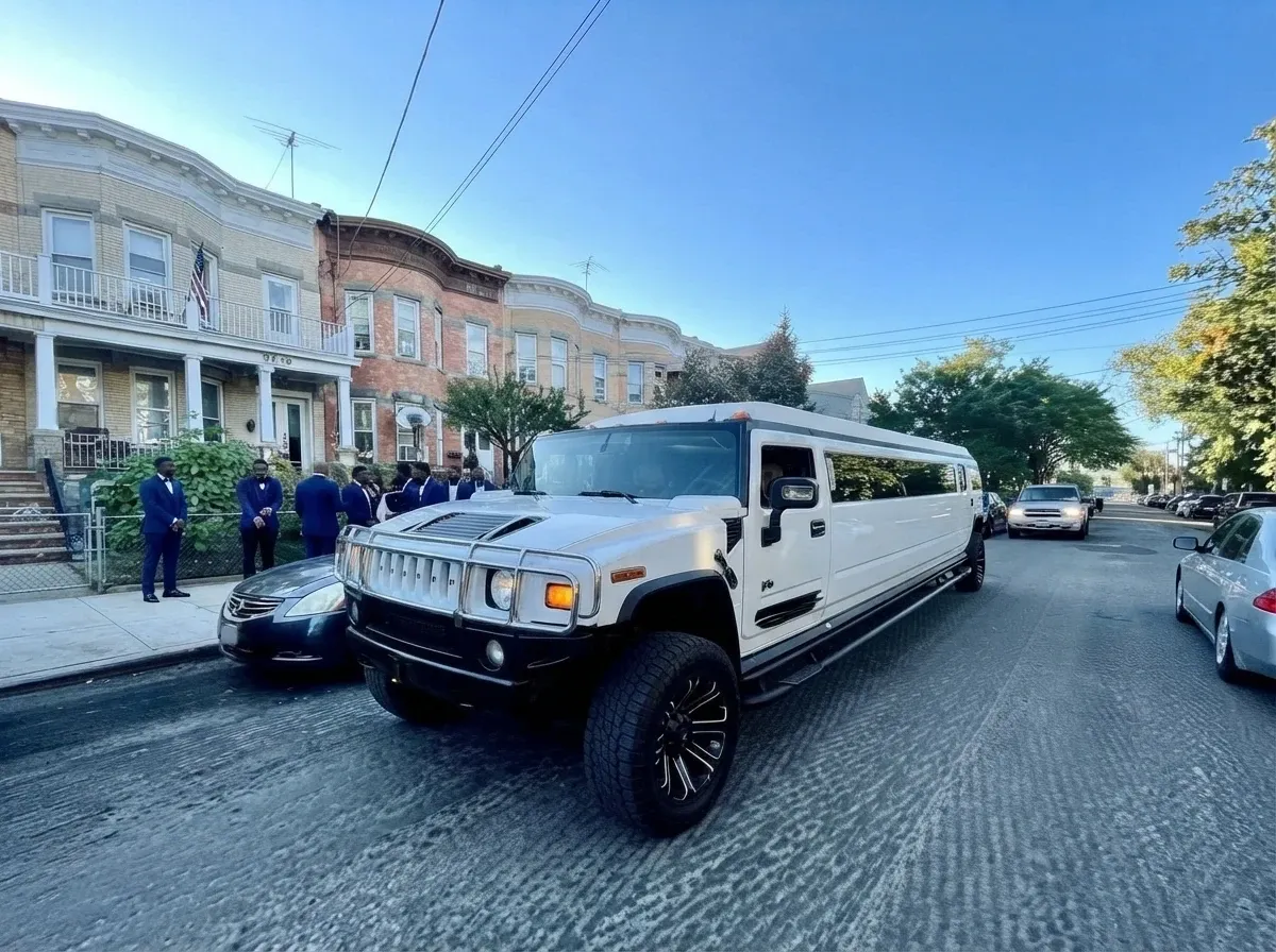White Hummer Limousine rental