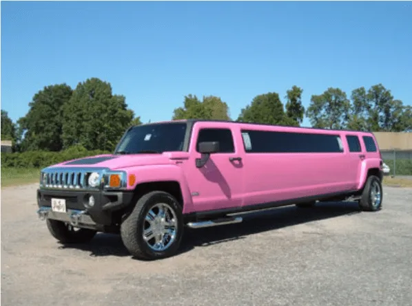 Pink Hummer Limousine rental: tinted windows