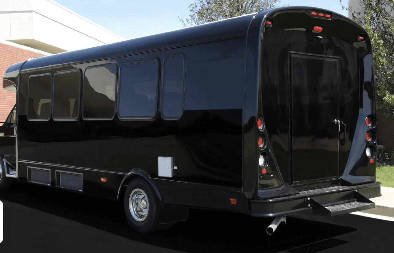 Black Limousine Coach rental, bodywork: tinted windows
