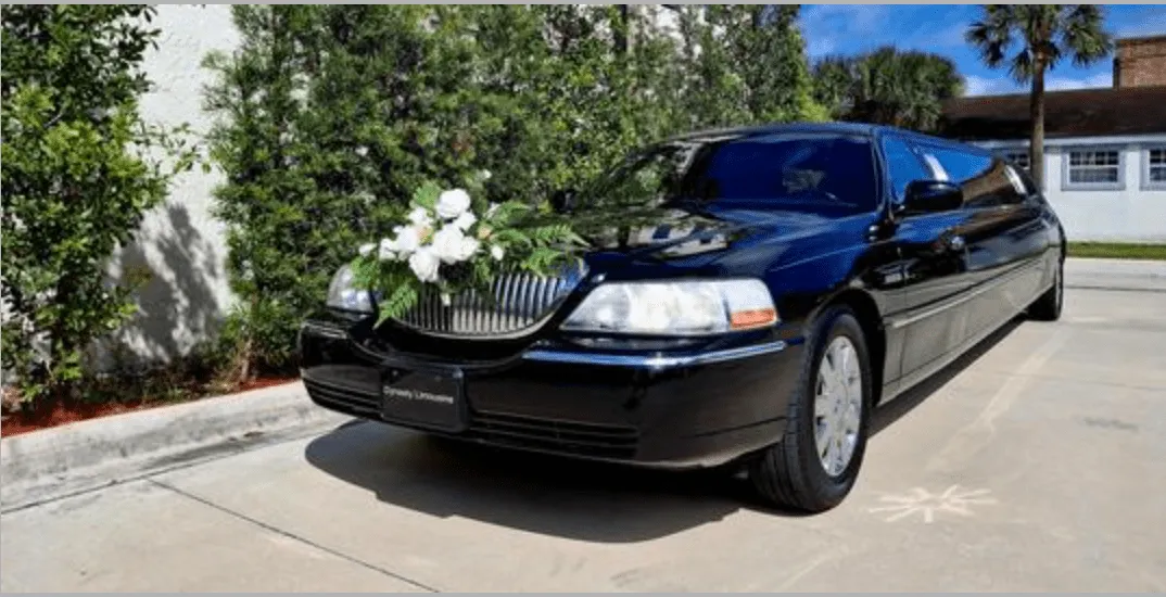 Black Lincoln Towncar Stretch Limousine for limo rental in Baker County, FL