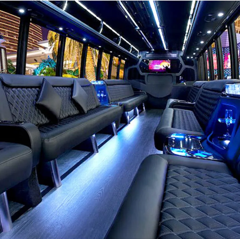 38 Passenger Luxury Party Bus limo rental, interior view