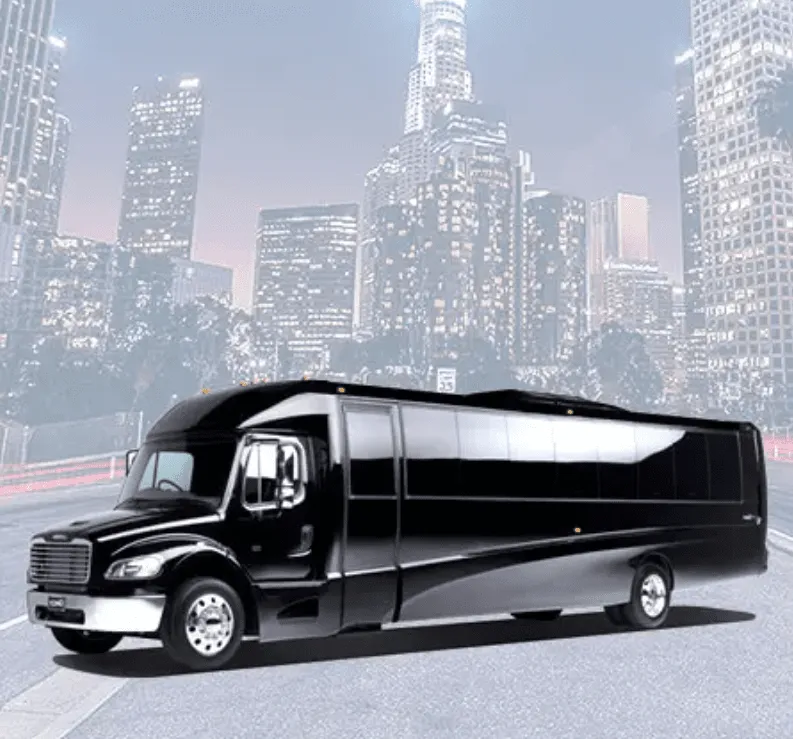 Black 38 Passenger Luxury Party Bus limo rental, bodywork