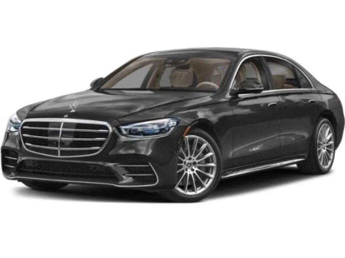 Black Mercedes-Benz S-Class wedding car rental #4