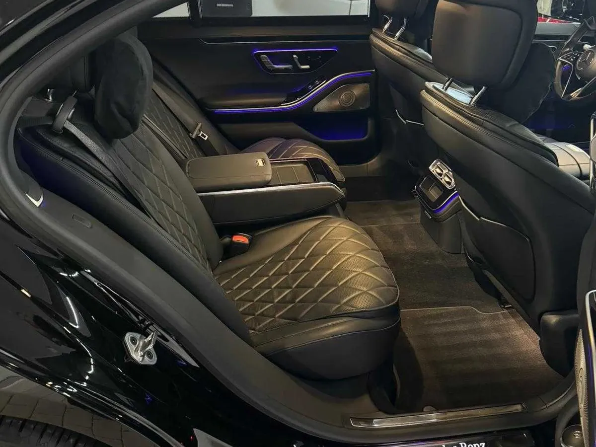 Black Mercedes-Benz S-Class wedding car rental #2