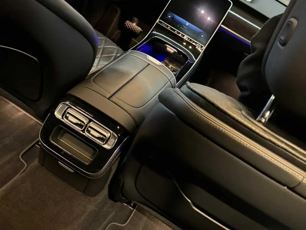 Black Mercedes-Benz S-Class wedding car rental #3