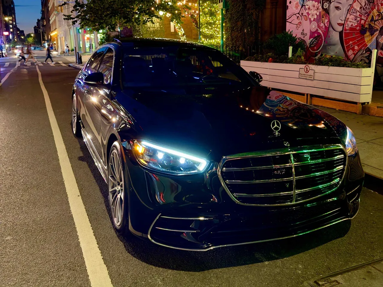 Black Mercedes-Benz S-Class wedding car rental