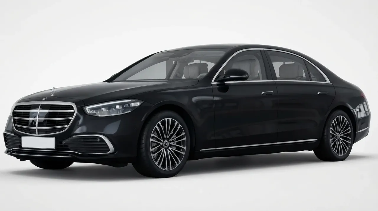 Black Mercedes-Benz S-Class wedding car rental