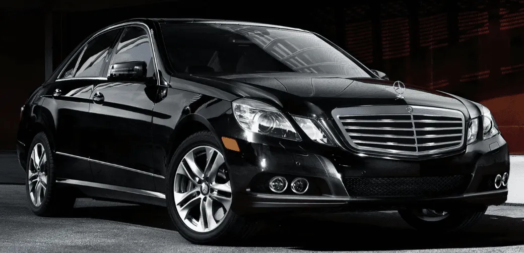 Black Mercedes E Class for wedding car rental