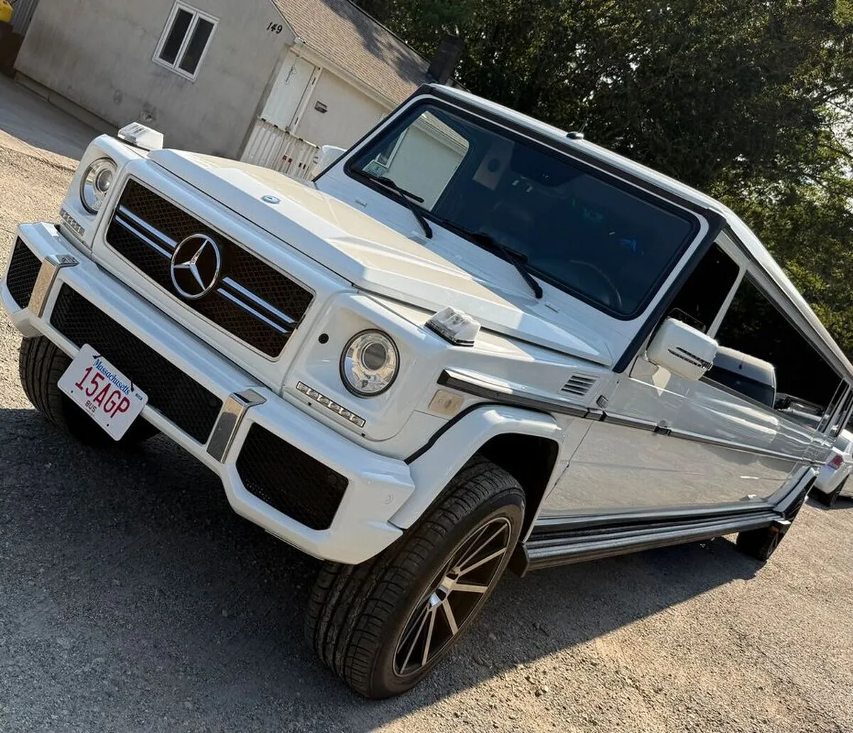 White Mercedes G Wagon exterior, photo 6 for limo rental