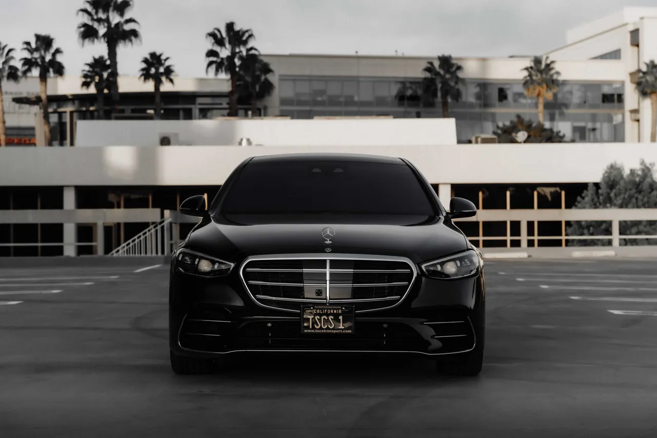 Black Mercedes S Class for wedding car rental