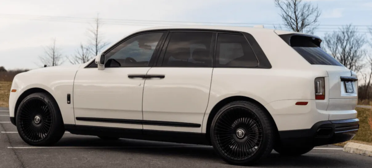 White Rolls-Royce Cullinan for limo rental in Dickerson, MD