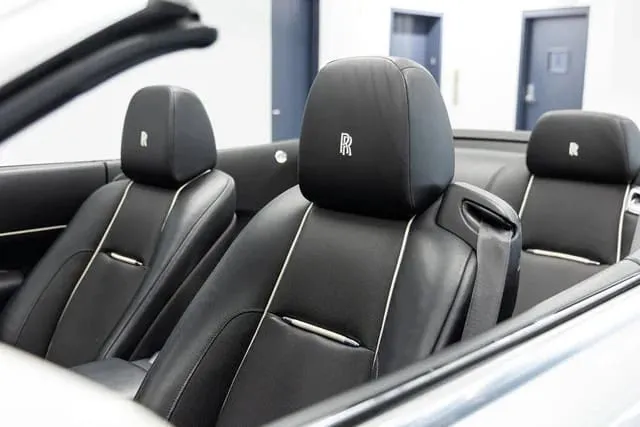 Silver Rolls-Royce Dawn wedding car rental #6