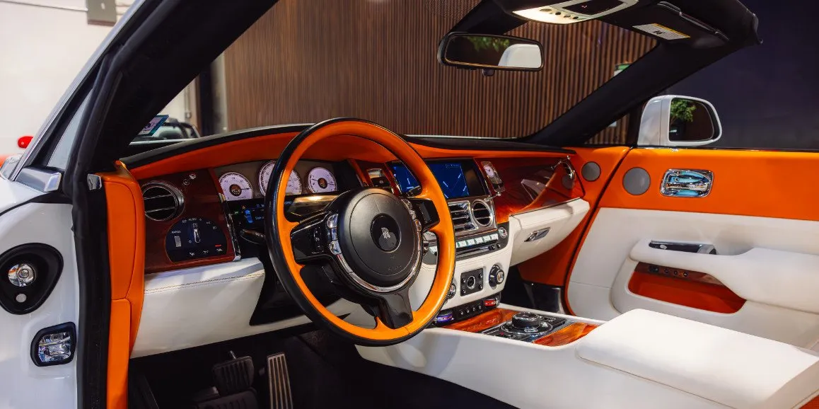 Rolls Royce Dawn (Hermes) interior for wedding car rental