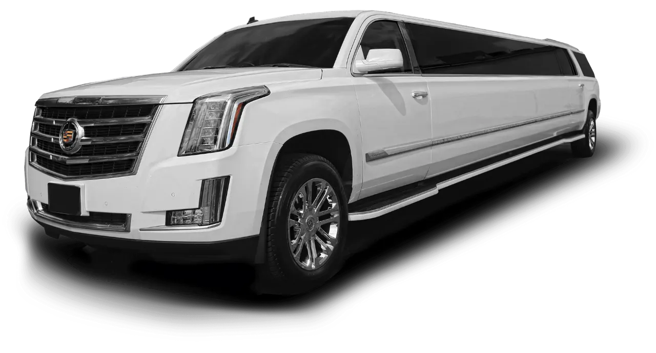 White Cadillac Escalade Stretch Limousine for limo rental