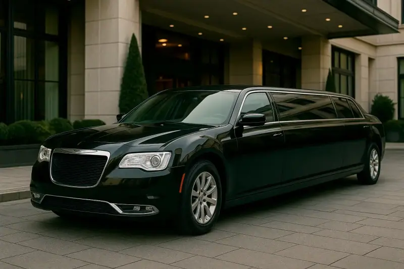Black stretch limousine for limo rental in Red Oak, VA